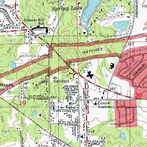 Topographic Map of Holy Ghost Baptist Church, MS