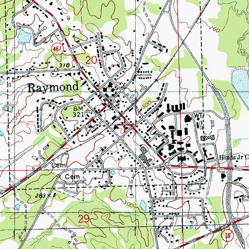 Topographic Map of Immaculate Conception Catholic Church, MS