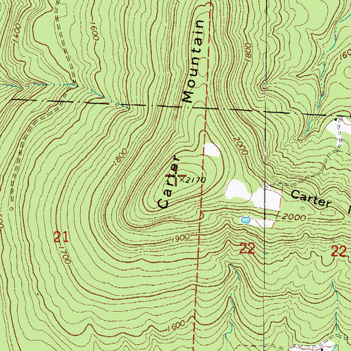 Topographic Map of Carter Mountain, AR