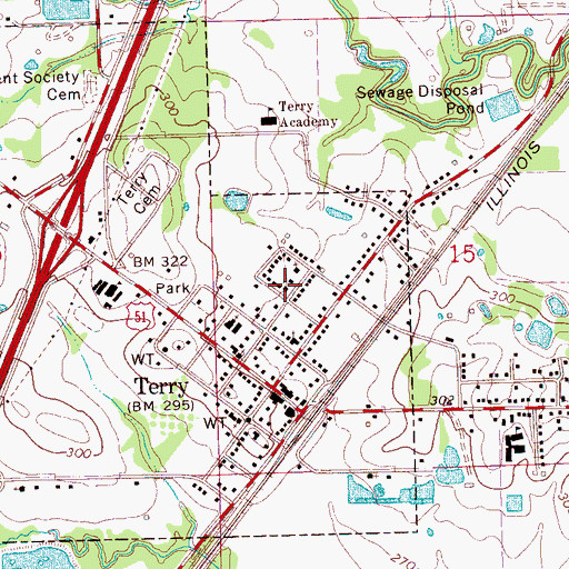 Topographic Map of La Bethel Methodist Church, MS
