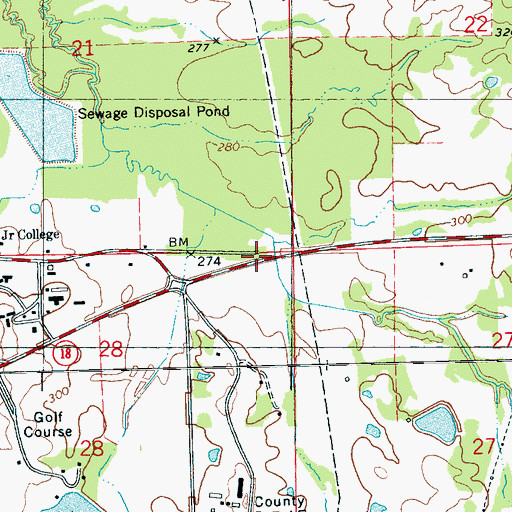 Topographic Map of Mountain View Baptist Church, MS