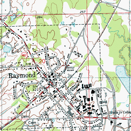 Topographic Map of New Mount Zion Baptist Church, MS