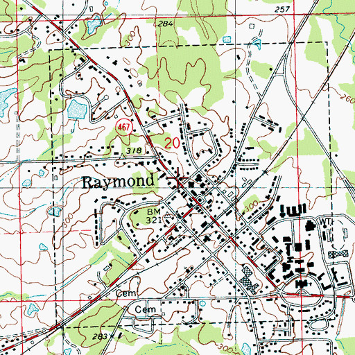 Topographic Map of Saint Marks Episcopal Church, MS