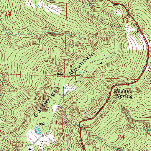 Topographic Map of Cartwright Mountain, AR