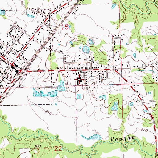 Topographic Map of Terry High School, MS
