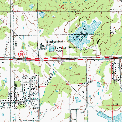 Topographic Map of Trinity Baptist Church, MS