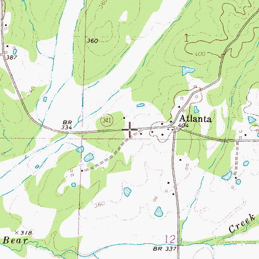 Topographic Map of Atlanta School (historical), MS