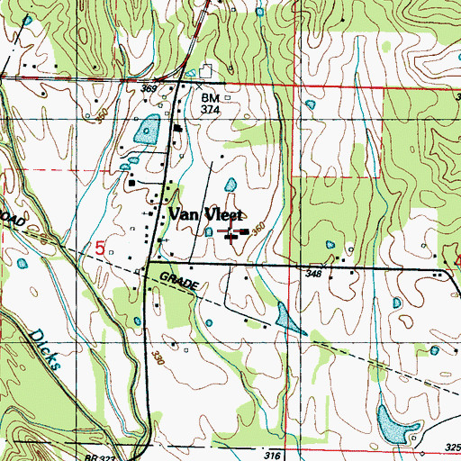 Topographic Map of Chickasaw Academy, MS