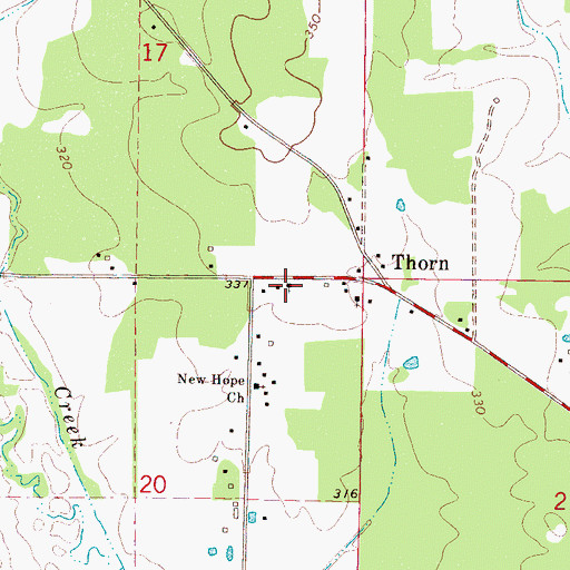 Topographic Map of Church of Christ, MS