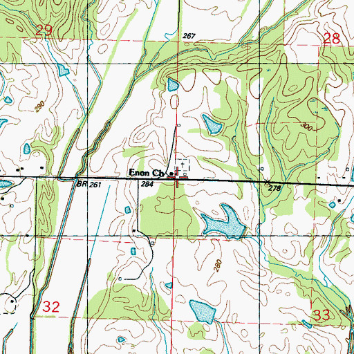 Topographic Map of Enon School (historical), MS