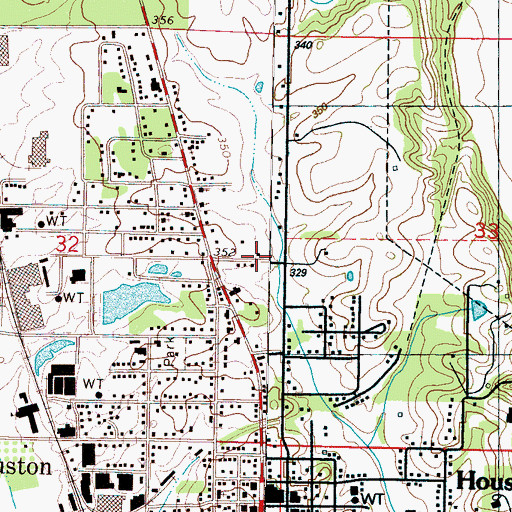 Topographic Map of Faith Bible Church, MS