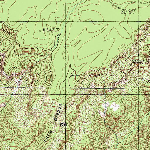 Topographic Map of Little Dragon, AZ