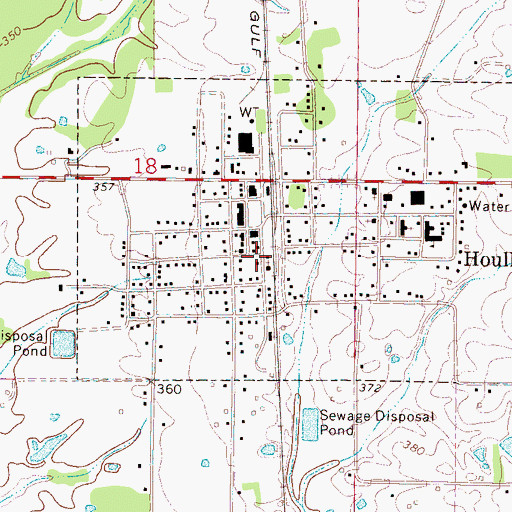 Topographic Map of Houlka Church of the Nazarene, MS