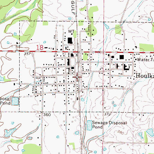 Topographic Map of Houlka Methodist Church, MS