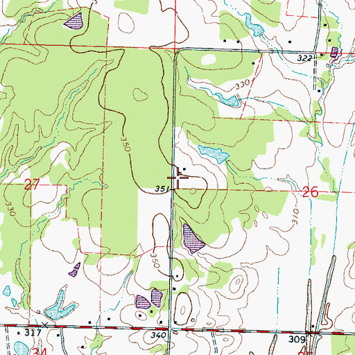 Topographic Map of Marion School (historical), MS