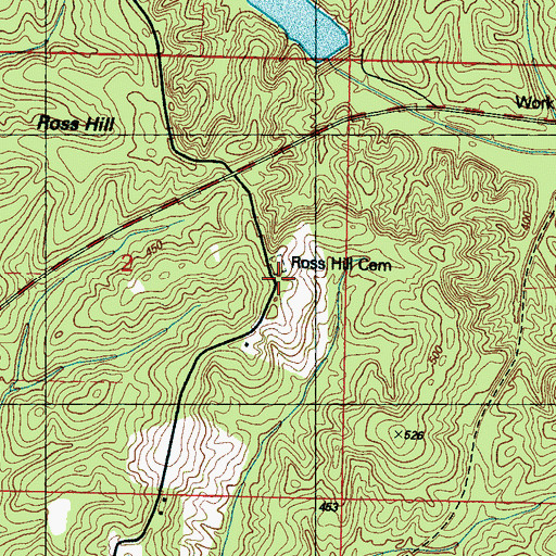 Topographic Map of Rose Hill School (historical), MS