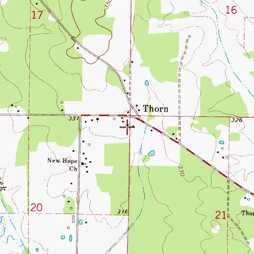 Topographic Map of Thorn Church of God, MS