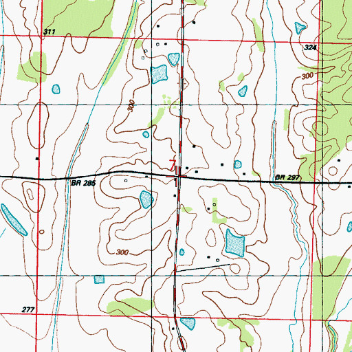 Topographic Map of Union School (historical), MS