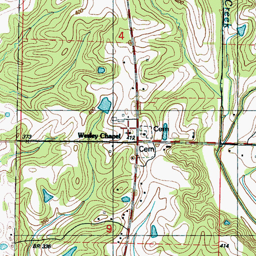 Topographic Map of Wesley Chapel School (historical), MS