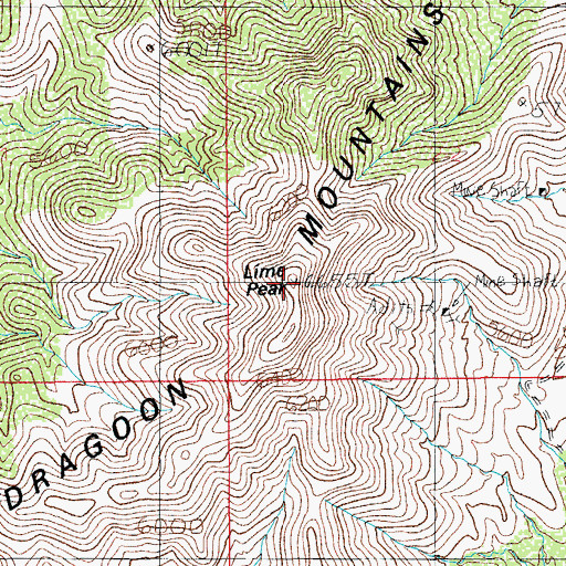 Topographic Map of Little Dragoon Mountains, AZ