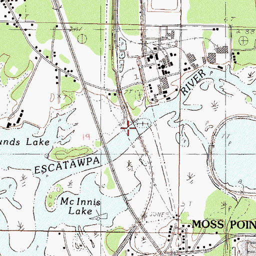 Topographic Map of Elders Ferry (historical), MS