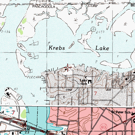 Topographic Map of Old Spanish Fort Cemetery, MS