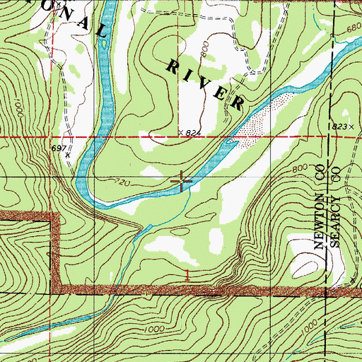 Topographic Map of Cave Creek, AR