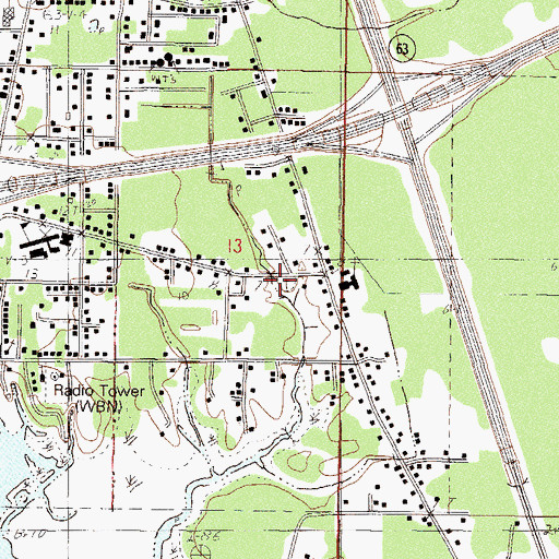 Topographic Map of Zion Cemetery, MS