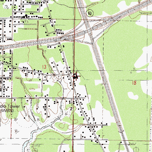 Topographic Map of Zion Methodist Church, MS