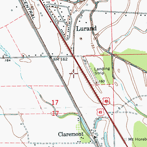 Topographic Map of Cedar Mound Plantation (historical), MS