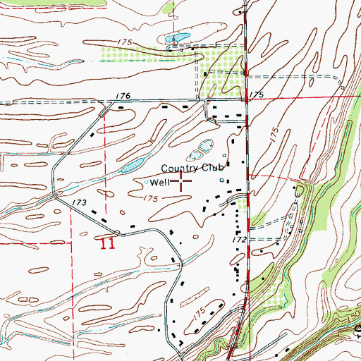 Topographic Map of Clarksdale Country Club, MS