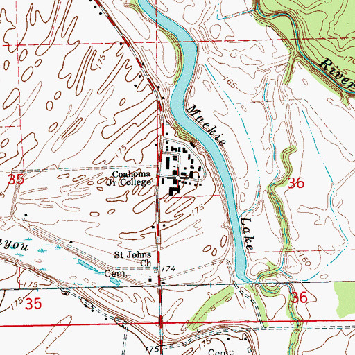 Topographic Map of Coahoma County Agricultural High School, MS