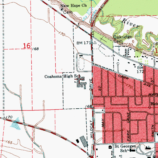 Topographic Map of Coahoma County, MS