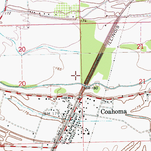 Topographic Map of Hull Plantation (historical), MS