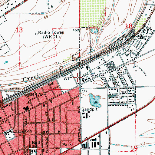 Topographic Map of Myrtle Hall, MS