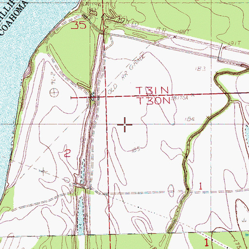 Topographic Map of Old Peach Trees (historical), MS