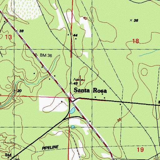 Topographic Map of Aaron Academy, MS