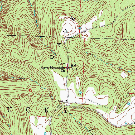 Topographic Map of Cave Mountain Church, AR