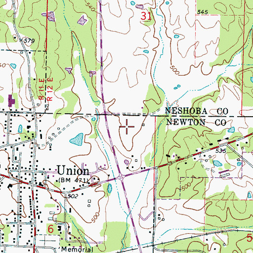 Topographic Map of Laird Hospital, MS