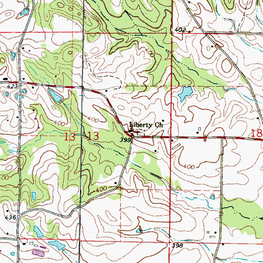 Topographic Map of Liberty, MS