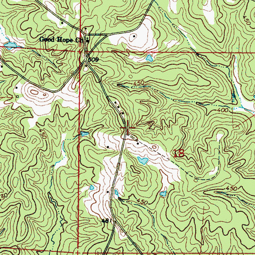 Topographic Map of Roscoe (historical), MS