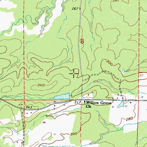 Topographic Map of Calhoun Cemetery, MS