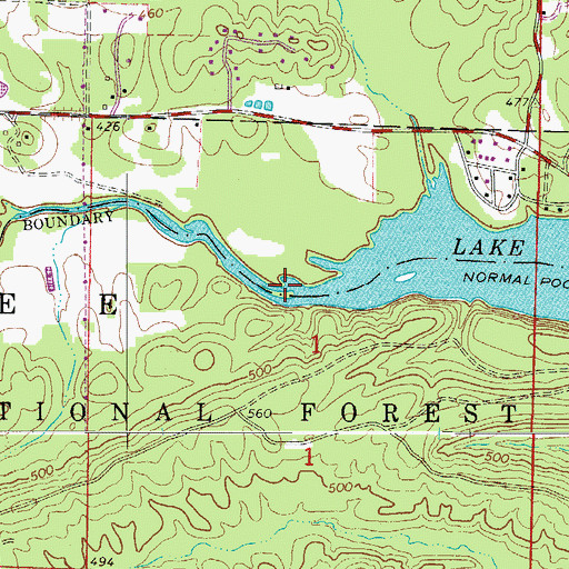 Topographic Map of Cearley Creek, AR