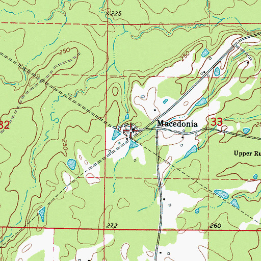 Topographic Map of Macedonia Cemetery, MS