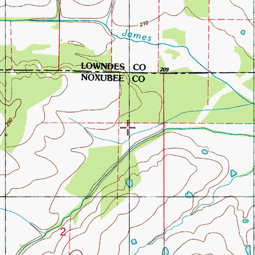 Topographic Map of Moshulitubbees Prairie Village (historical), MS