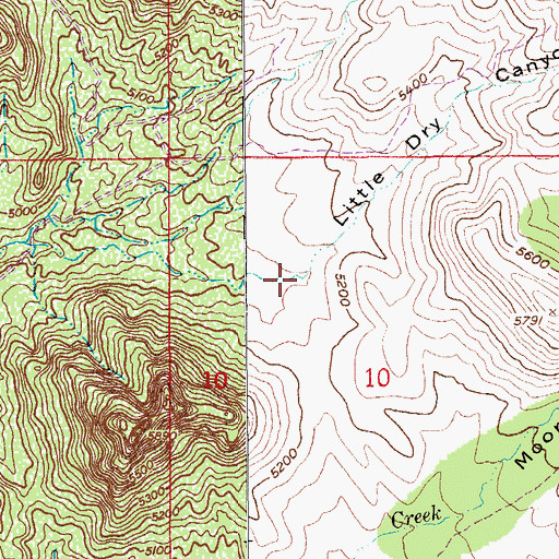 Topographic Map of Little Dry Canyon, AZ