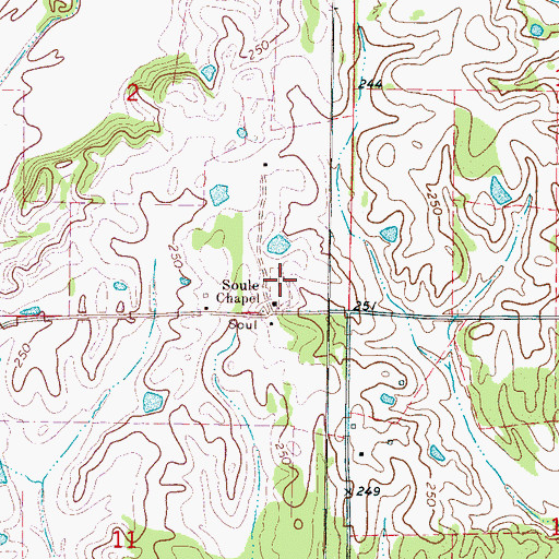 Topographic Map of Soule Chapel Cemetery, MS