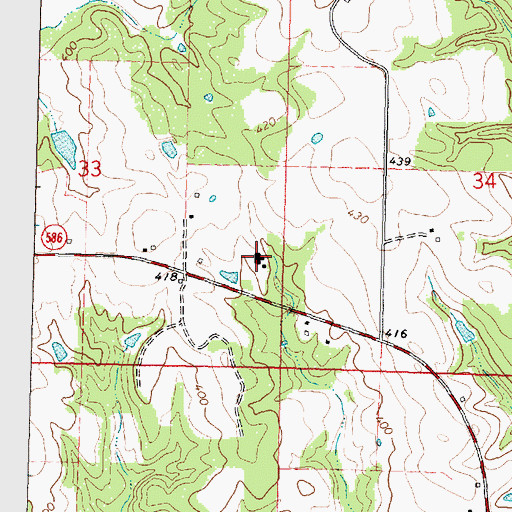 Topographic Map of Buford Consolidated School (historical), MS