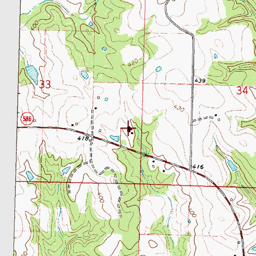 Topographic Map of Buford Consolidated School (historical), MS