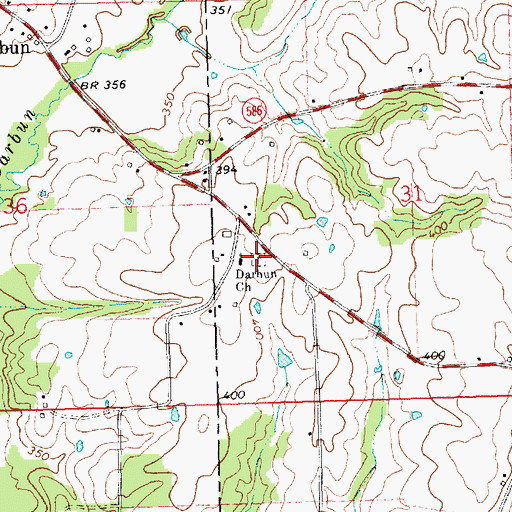 Topographic Map of Darbun Cemetery, MS